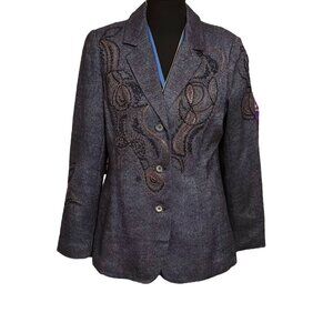 Coldwater Creek Embroidered & Sequined Blazer – Size 12